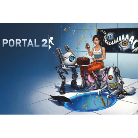 portal 2 game 70 cm x 100 Dev Kuşe Poster (silindir kolili kargo ile)