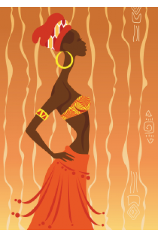 Afrikalı genç kadın 30 x 45 cm kuşe poster silindir kutulu kargo
