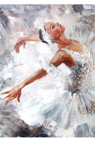 Beyaz elbiseli dansçı kız 30 x 45 cm kuşe poster silindir kutulu kargo