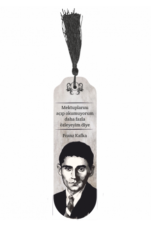 Franz Kafka püsküllü ahşap ayraç