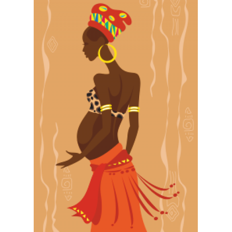 Afrikalı Hamile Kadın 30 x 45 cm kuşe poster silindir kutulu kargo