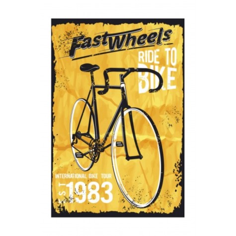Yarış Bisikleti Retro Vintage Ahşap Poster