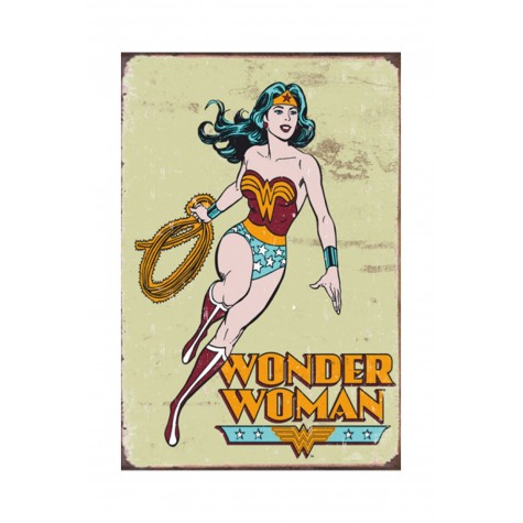 Wonder Woman Marvel Retro Vintage Ahşap Poster