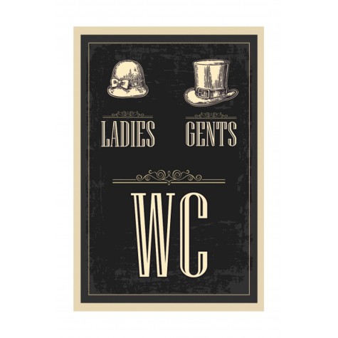 Wc Tuvalet Retro Vintage Ahşap Poster