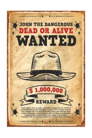 Wanted Aranıyor Retro Vintage Ahşap Poster