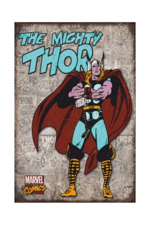 Thor Marvel Retro Vintage Ahşap Poster