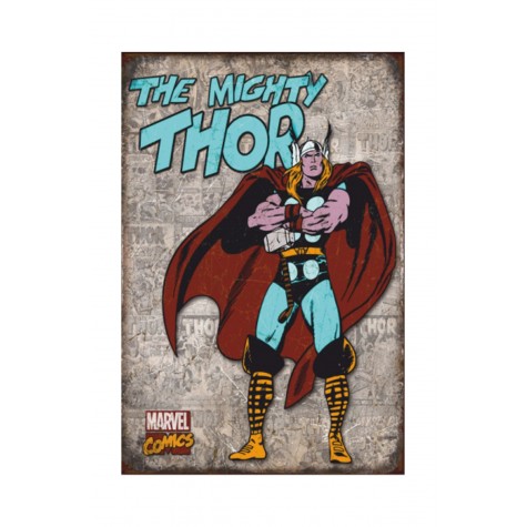 Thor Marvel Retro Vintage Ahşap Poster