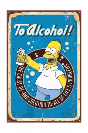 The Simpsons Bira Retro Vintage Ahşap Poster