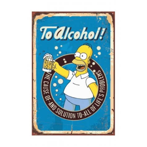 The Simpsons Bira Retro Vintage Ahşap Poster
