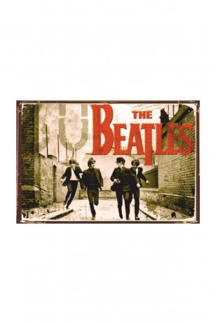 The Beatles Retro Vintage Ahşap Poster