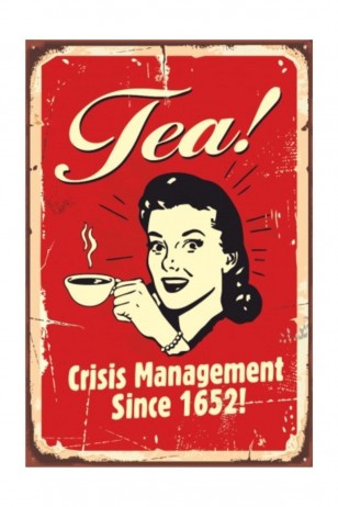Tea Cay Retro Vintage Ahşap Poster
