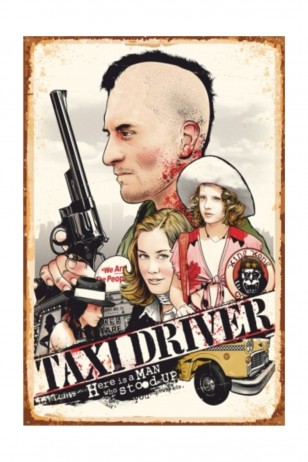 Taxi Driver Cinema Retro Vintage Ahşap Poster