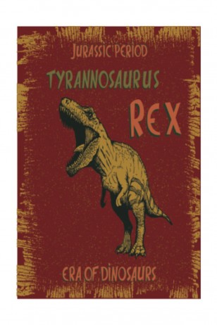 T Rex Dinozor Retro Vintage Ahşap Poster