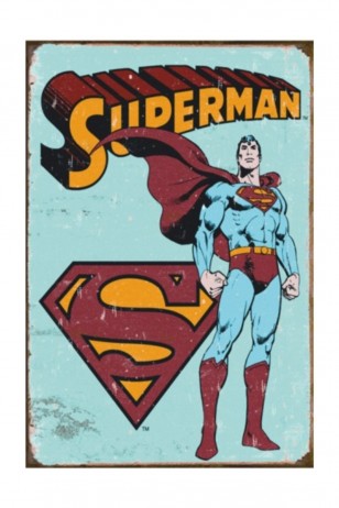 Süpermen  Retro Vintage Ahşap Poster