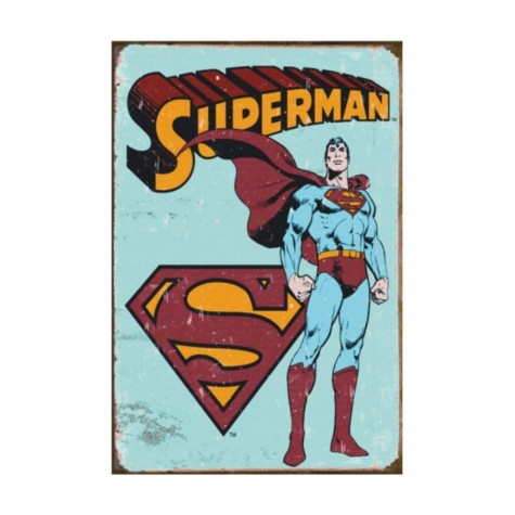 Süpermen  Retro Vintage Ahşap Poster