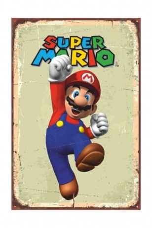 Super Mario Retro Vintage Ahşap Poster