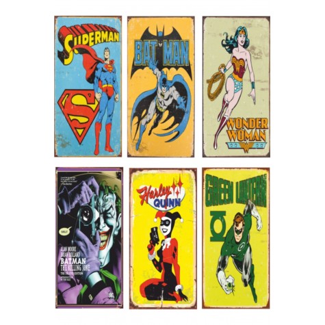 Süper Kahramanlar 6lı Ahşap Poster Seti