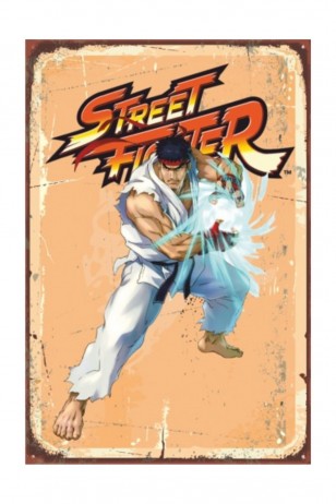 Street Fighter Retro Vintage Ahşap Poster
