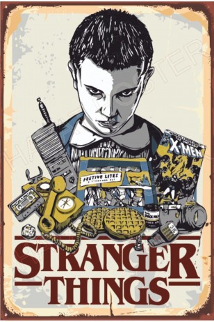 Stranger Things Retro Ahşap Poster