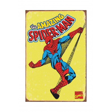 Spiderman Marvel Retro Vintage Ahşap Poster