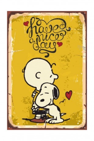 Snoopy  Retro Vintage Ahşap Poster