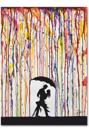 Yağmurda dans eden aşıklar 70 cm x 100 Dev Kuşe Poster (silindir kolili kargo ile)