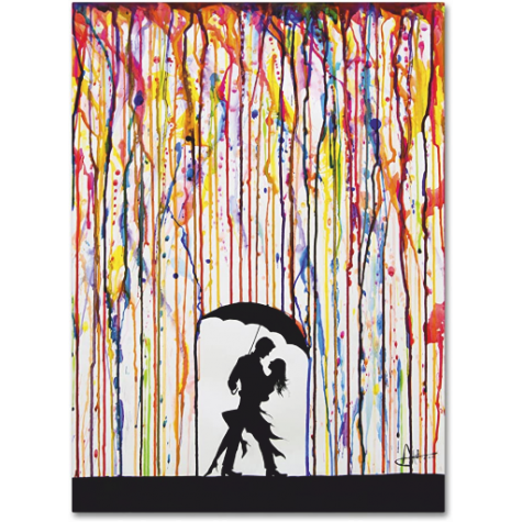 Yağmurda dans eden aşıklar 70 cm x 100 Dev Kuşe Poster (silindir kolili kargo ile)
