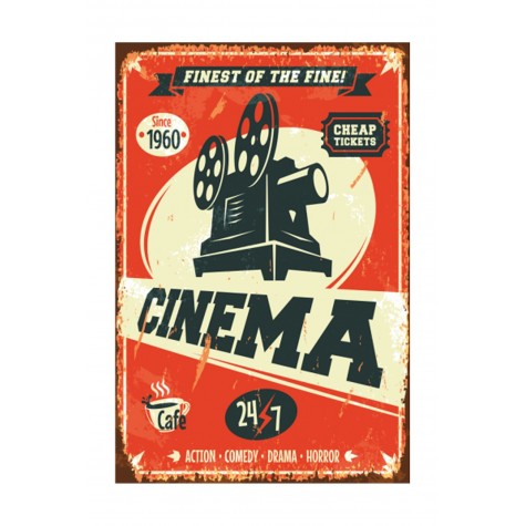 Sinema retro vintage ahşap poster