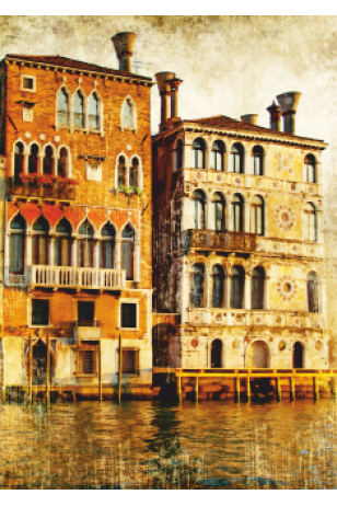 Venedik evleri 30 x 45 cm kuşe poster silindir kutulu kargo