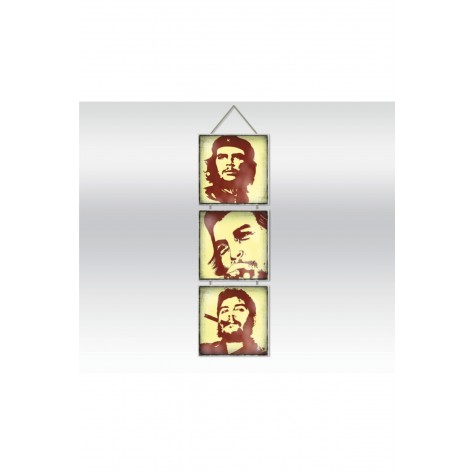 Ernesto Che Guevara Üçlü Ahşap Poster