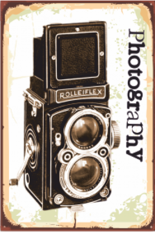 vintage fotoğraraf makinesi retro ahşap poster 20x30 cm