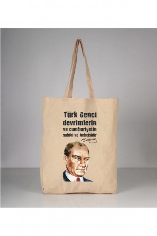Atatürk Türk Genci Bez Çanta
