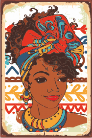 afrikalı kadın retro ahşap poster 20x30 cm