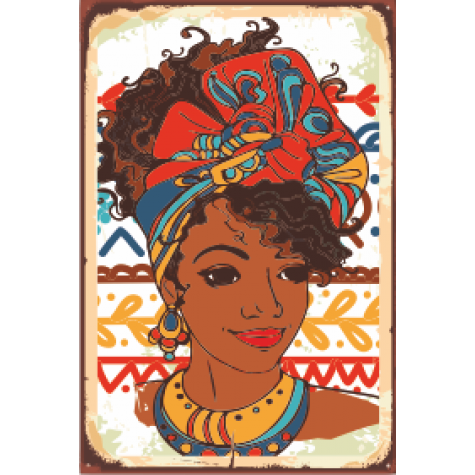 afrikalı kadın retro ahşap poster 20x30 cm