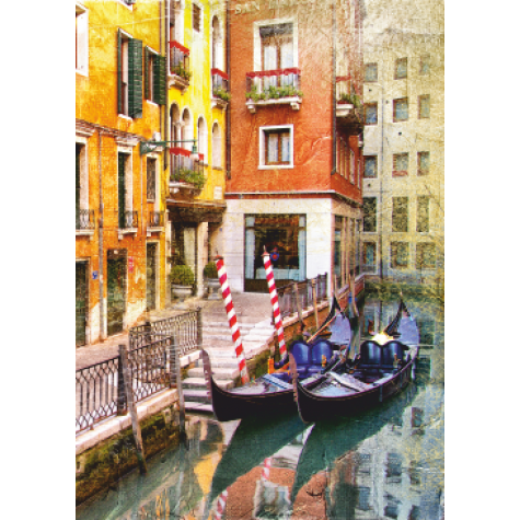 Venedikte gondollar 30 x 45 cm kuşe poster silindir kutulu kargo
