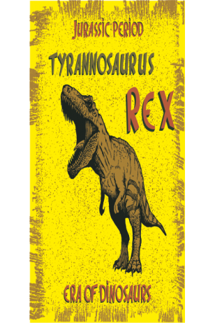 dinozor T rex 10 cm x 20 cm mini retro ahşap poster