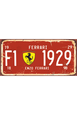 F1 ferrari (10 CM X 20 CM) mini retro ahşap poster