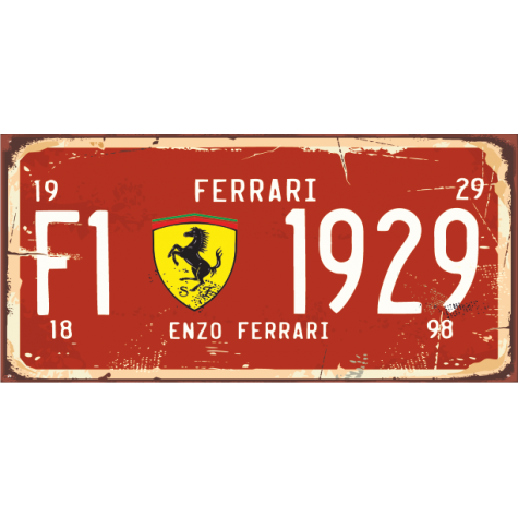 F1 ferrari (10 CM X 20 CM) mini retro ahşap poster
