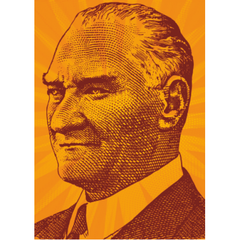 Pop Art tarz Mustafa Kemal Atatürk 30 x 45 cm kuşe poster silindir kutulu kargo