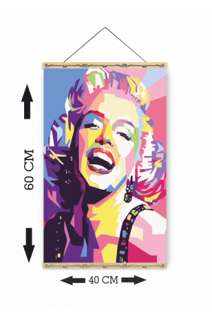 marilyn monroe pop art ahşap askılı kanvas poster