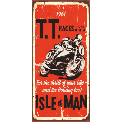 motor yarışı (10 CM X 20 CM) mini retro ahşap poster