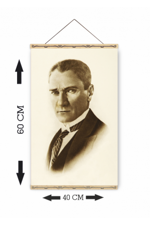 Mustafa Kemal Atatürk Portre Ahşap askılı kanvas poster