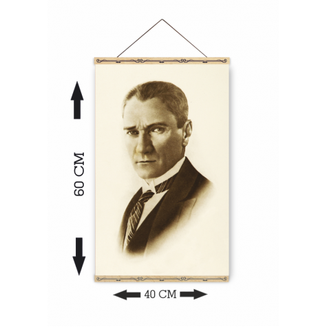 Mustafa Kemal Atatürk Portre Ahşap askılı kanvas poster