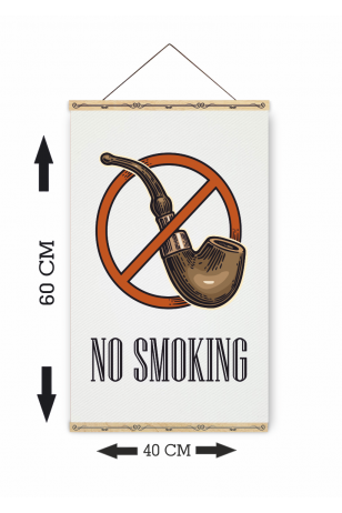 no smoking ahşap askılı kanvas poster