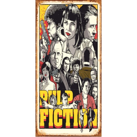 Pulp Fiction (10 CM X 20 CM) Mini retro ahşap poster