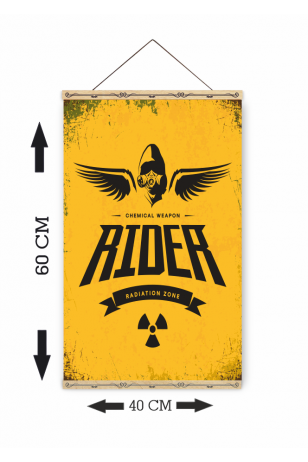 rider radyasyon bölgesi ahşap askılı kanvas poster