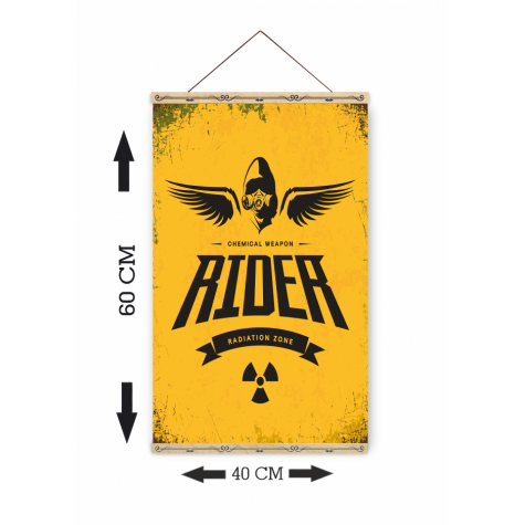rider radyasyon bölgesi ahşap askılı kanvas poster