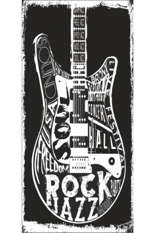 rock jazz soul gitar (10 CM X 20 CM) mini retro ahşap poster