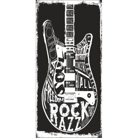 rock jazz soul gitar (10 CM X 20 CM) mini retro ahşap poster