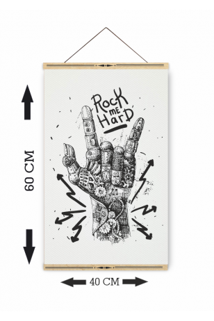 rock me hard ahşap askılı kanvas poster
